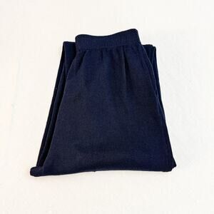 St. John Basics Navy Straight Leg Wool Pants Pockets Size 4 MINT